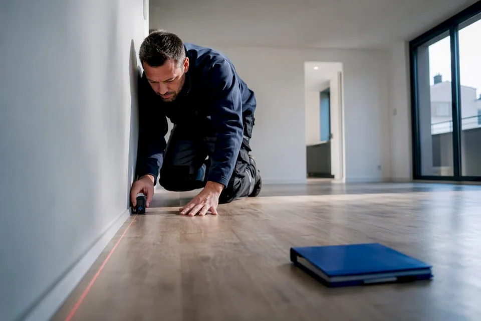 Technicien effectuant une mesure dans une copropriété