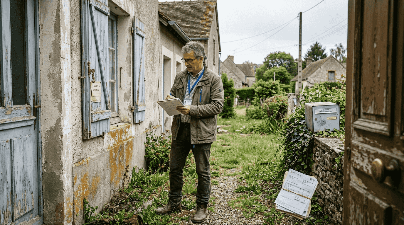 Un expert réalise un diagnostic énergétique complet de la maison.