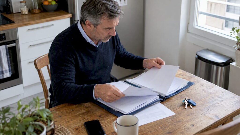 Propriétaire constituant un dossier de diagnostics immobiliers